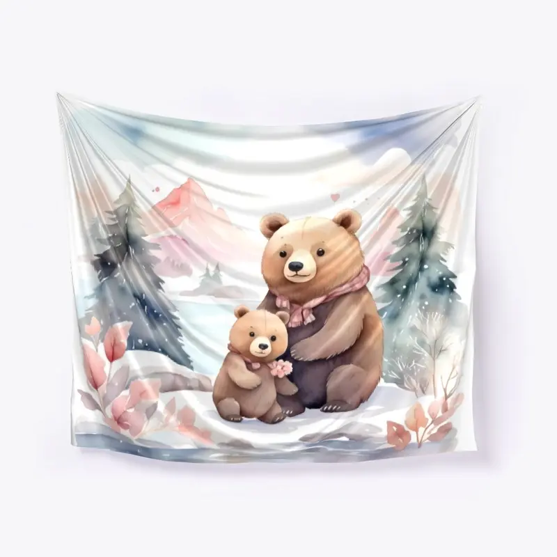 Mother Bear & Cub Tapestry